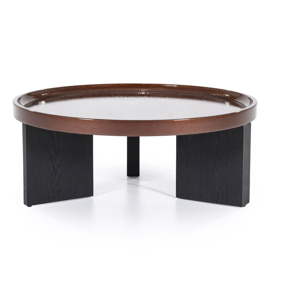 Salontafel Mayson – MDF & eikenfineer rood 90x90x35cm