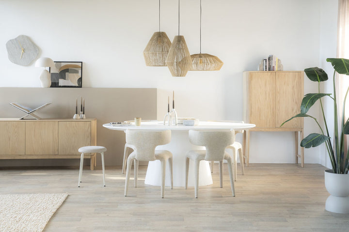 Ovaal Eettafel Elin – magnesium oxide & glasvezel wit 200cm