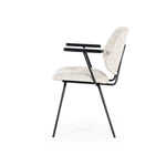 Stoel Jon met armleuning – stof & metaal beige maywood