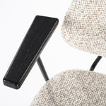 Stoel Jon met armleuning – stof & metaal beige maywood