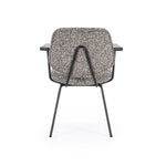 Stoel Jon met armleuning – stof & metaal taupe maywood