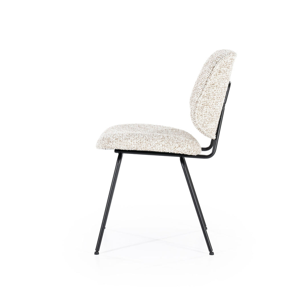 Stoel Jon – stof & metaal beige maywood