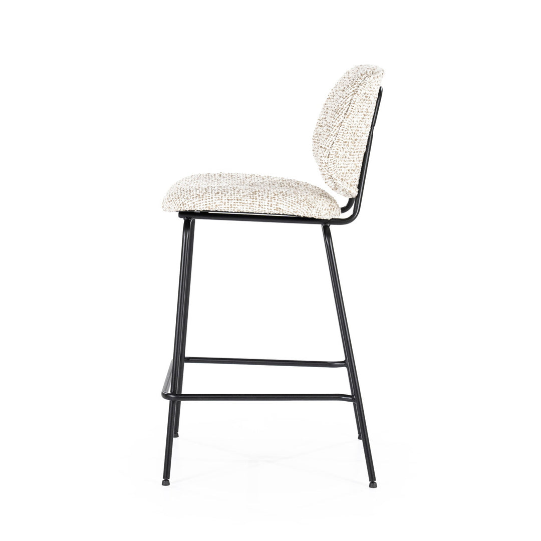 Barstoel Jon – stof & metaal beige maywood