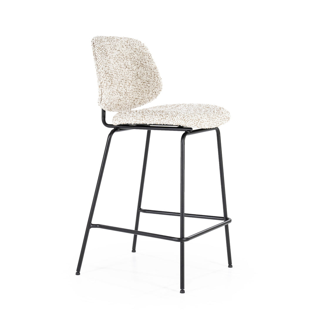 Barstoel Jon – stof & metaal beige maywood