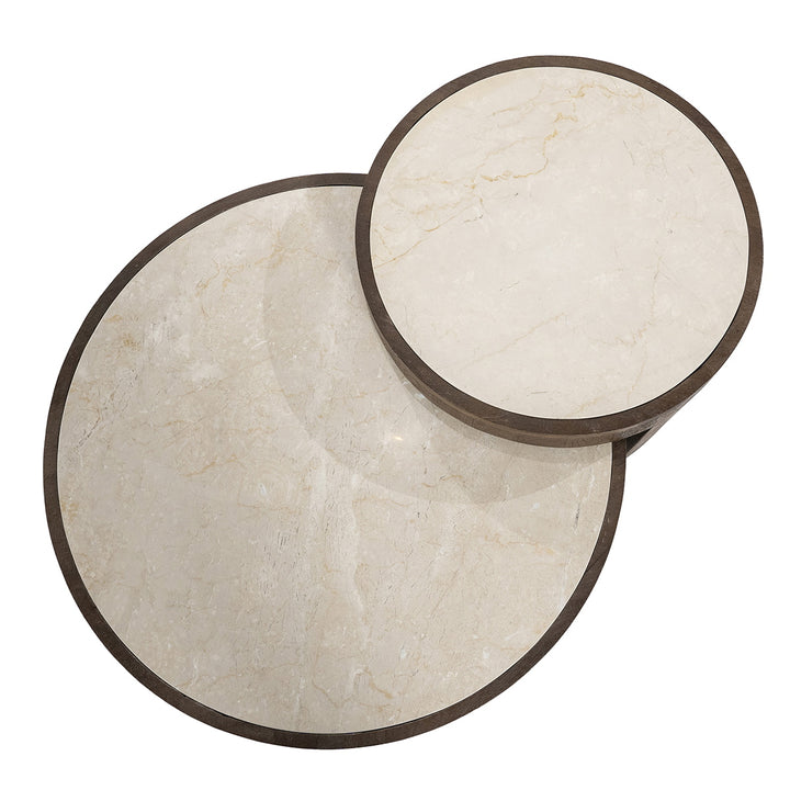 Salontafel set Hazel – mangohout & marmer bruin