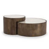 Salontafel set Hazel – mangohout & marmer bruin