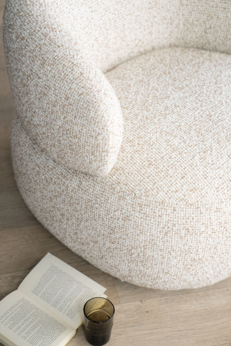 Fauteuil Maeve – stof & metaal beige maywood
