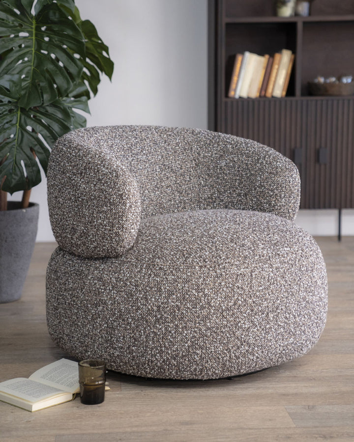 Fauteuil Maeve – stof & metaal taupe maywood
