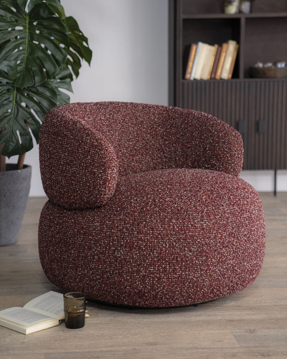 Fauteuil Maeve – stof & metaal rood maywood