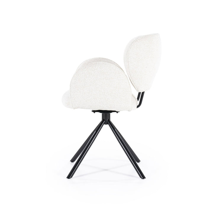 Stoel Rosalin – stof & metaal beige moon