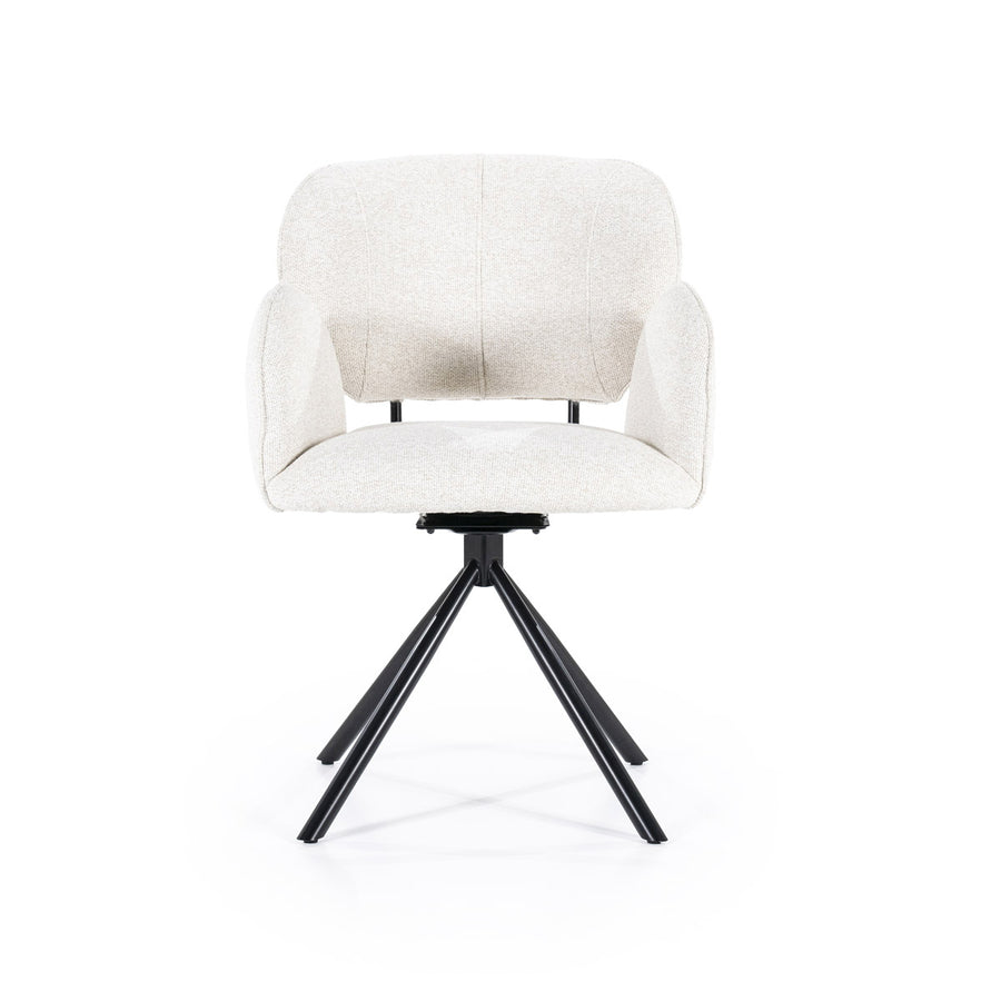 Stoel Rosalin – stof & metaal beige moon