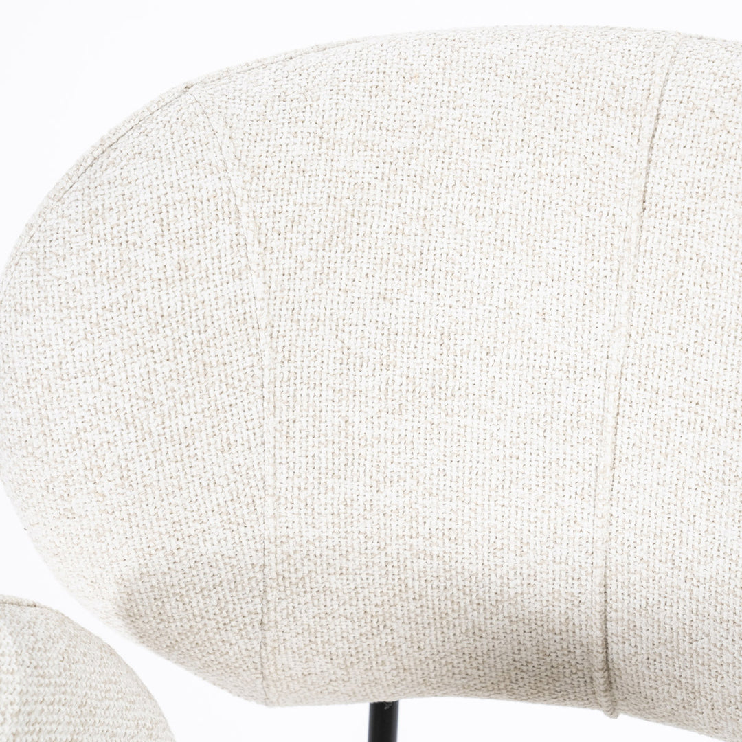 Stoel Rosalin – stof & metaal beige moon