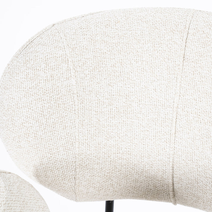 Stoel Rosalin – stof & metaal beige moon