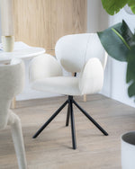 Stoel Rosalin – stof & metaal beige moon