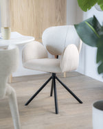 Stoel Rosalin – stof & metaal taupe moon