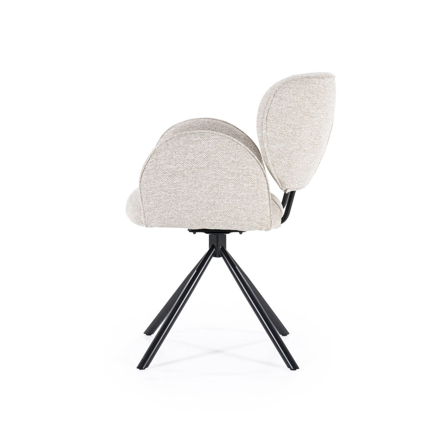 Stoel Rosalin – stof & metaal taupe moon