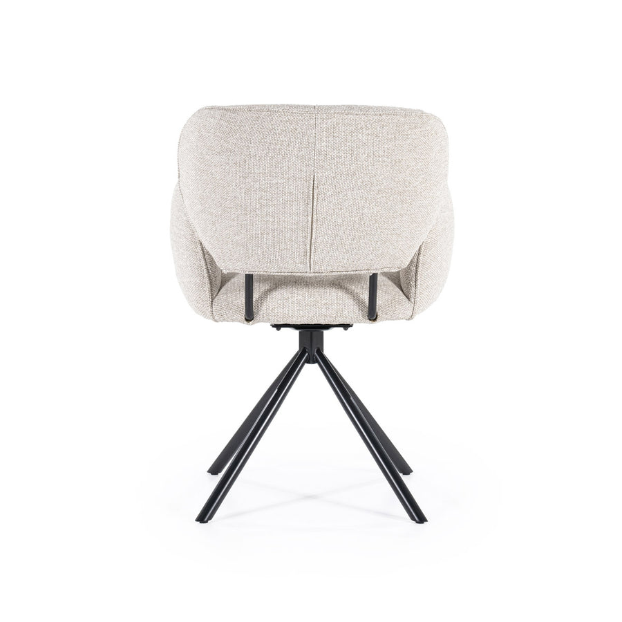 Stoel Rosalin – stof & metaal taupe moon
