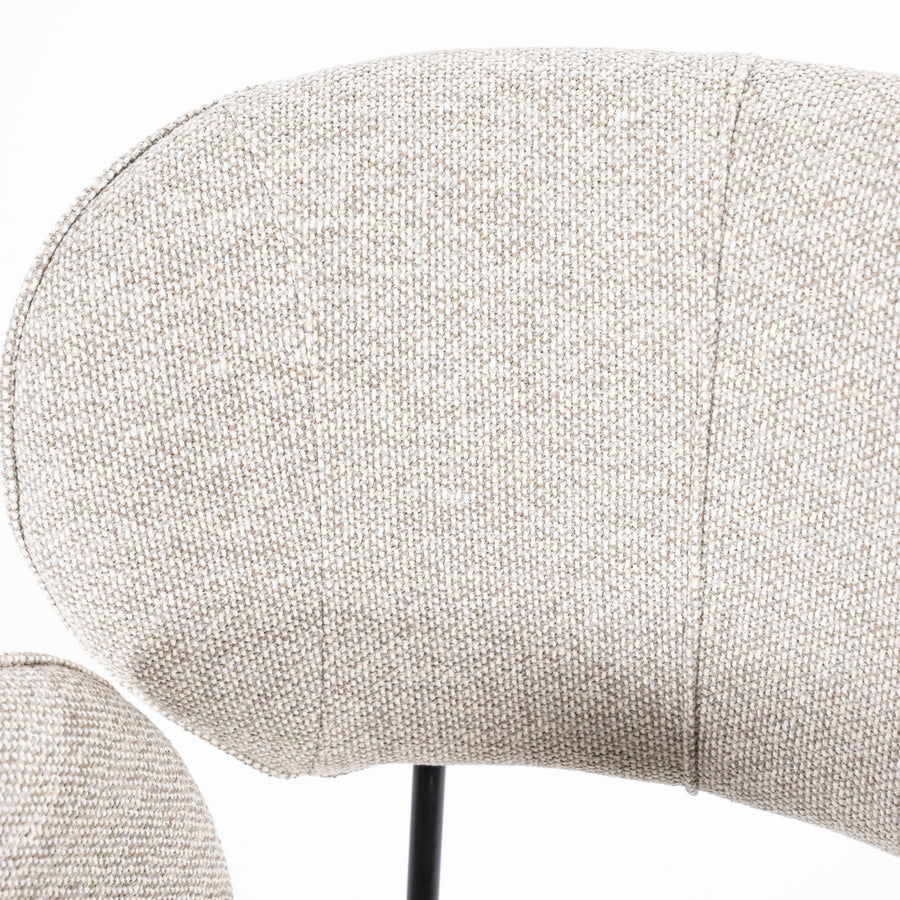 Stoel Rosalin – stof & metaal taupe moon