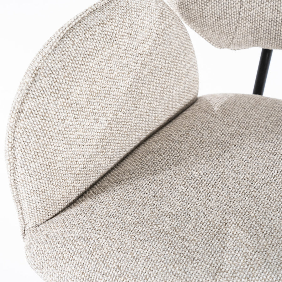 Stoel Rosalin – stof & metaal taupe moon