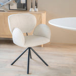 Stoel Rosalin – stof & metaal taupe moon