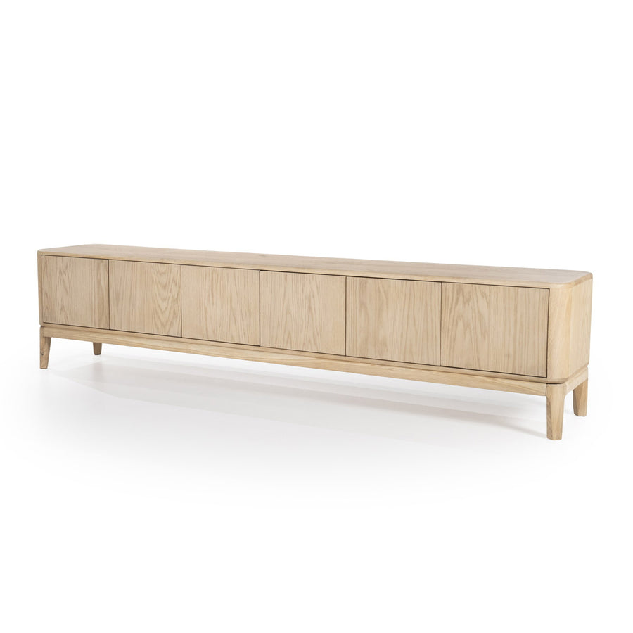 TV-meubel Harvey – eikenhout & veneer naturel 6 deuren