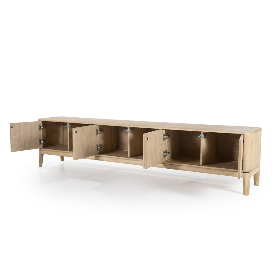 TV-meubel Harvey – eikenhout & veneer naturel 6 deuren