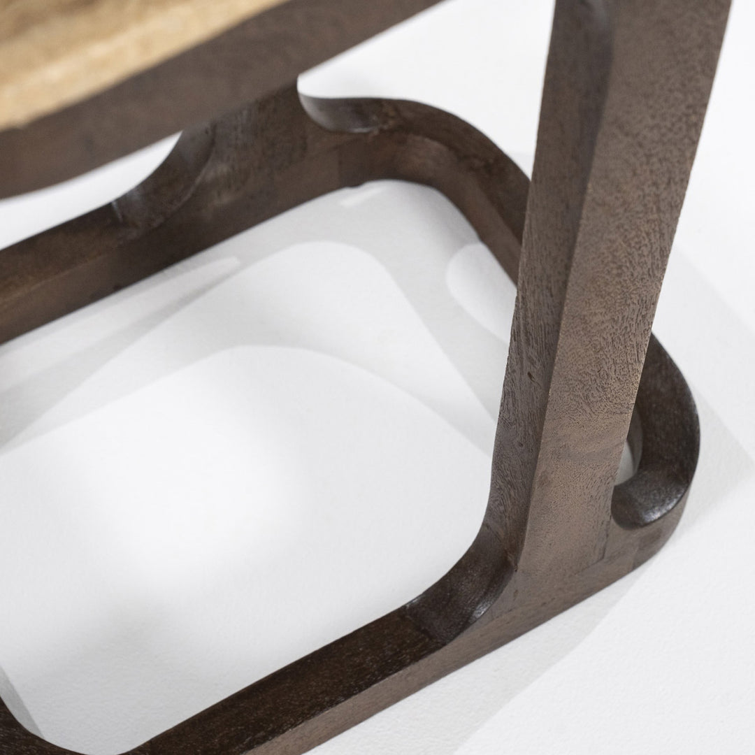 Bijzettafel Tyler – mangohout & travertin bruin