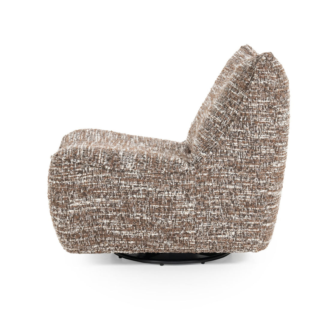 Fauteuil Loys – stof, hout & metaal bruin barkley