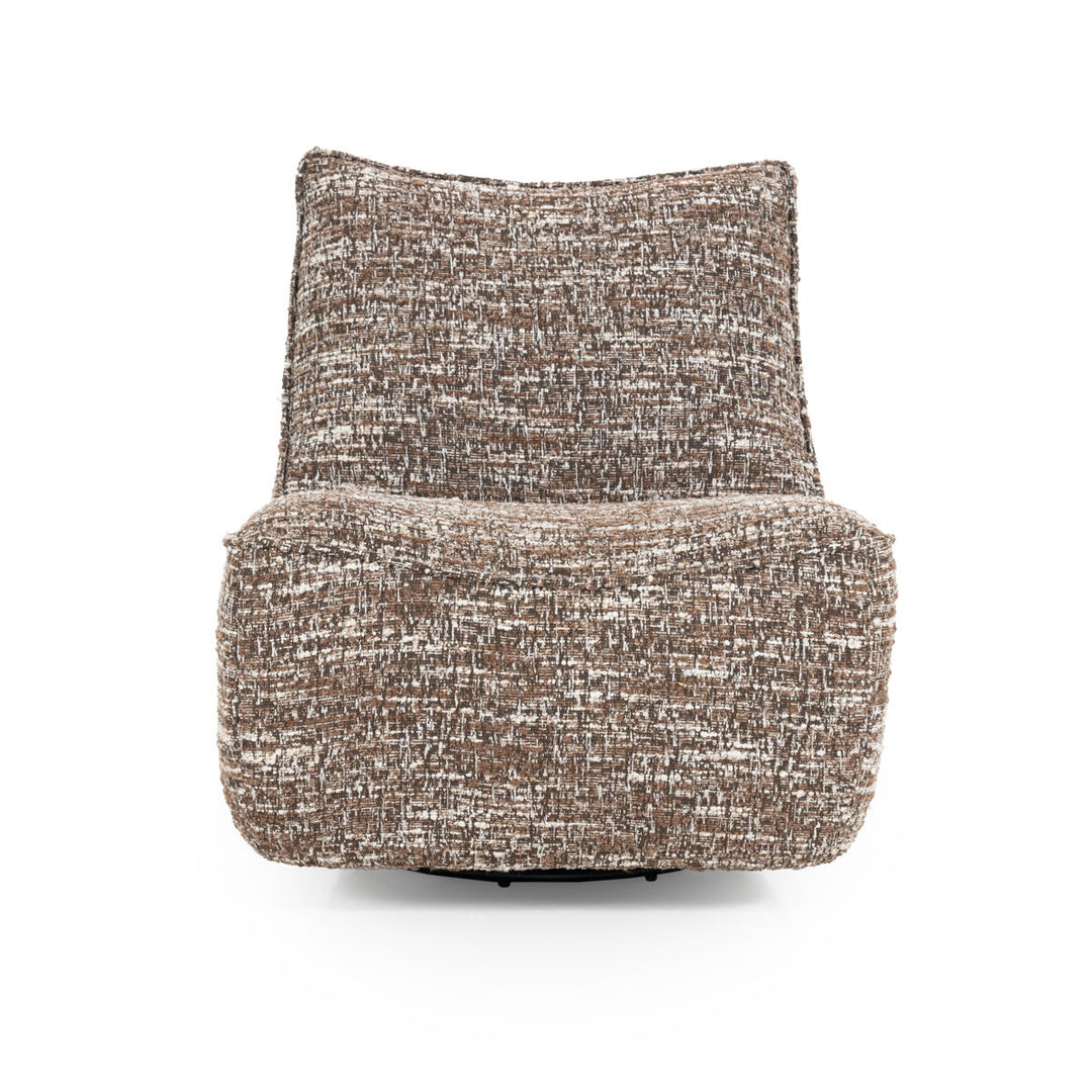 Fauteuil Loys – stof, hout & metaal bruin barkley