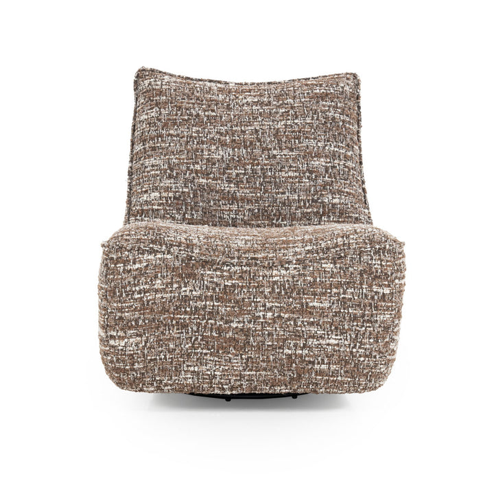 Fauteuil Loys – stof, hout & metaal bruin barkley