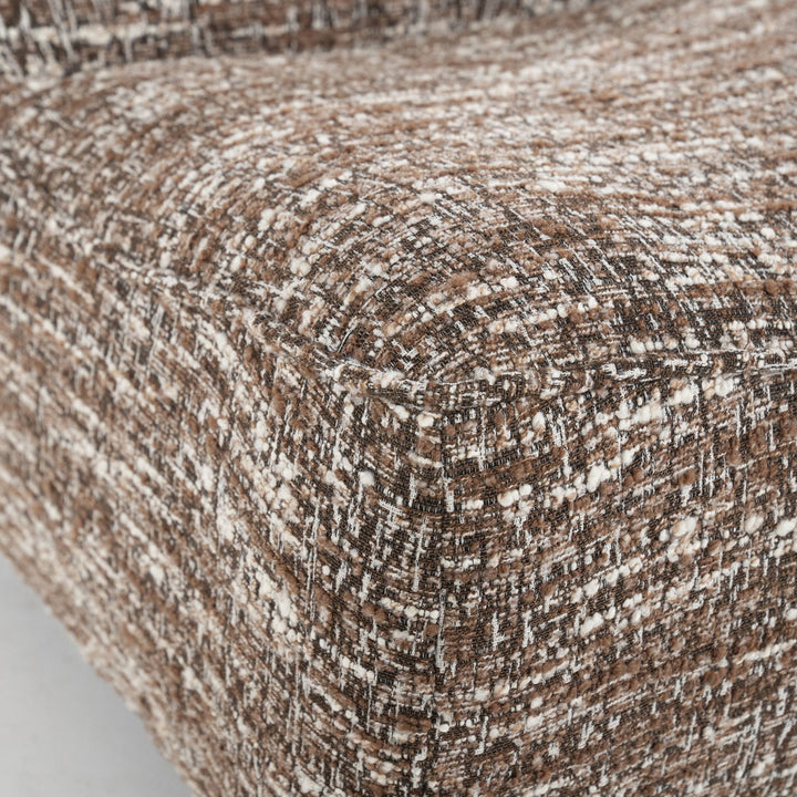 Fauteuil Loys – stof, hout & metaal bruin barkley