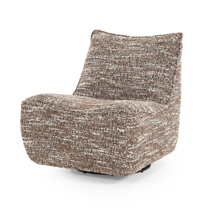 Fauteuil Loys – stof, hout & metaal bruin barkley