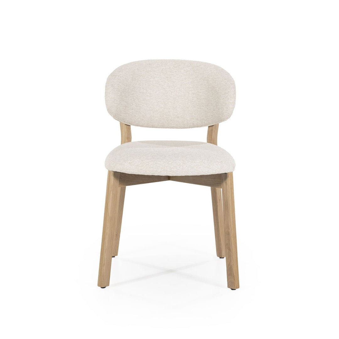 Stoel Mikky – stof & eikenhout naturel beige moon