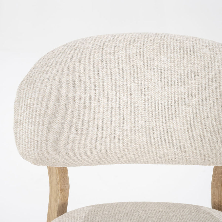 Stoel Mikky – stof & eikenhout naturel beige moon