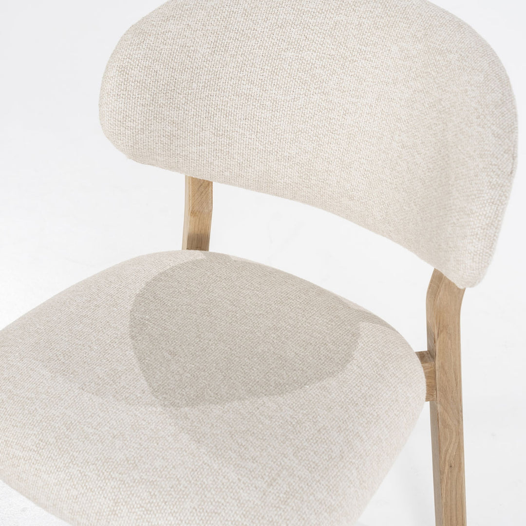 Stoel Mikky – stof & eikenhout naturel beige moon