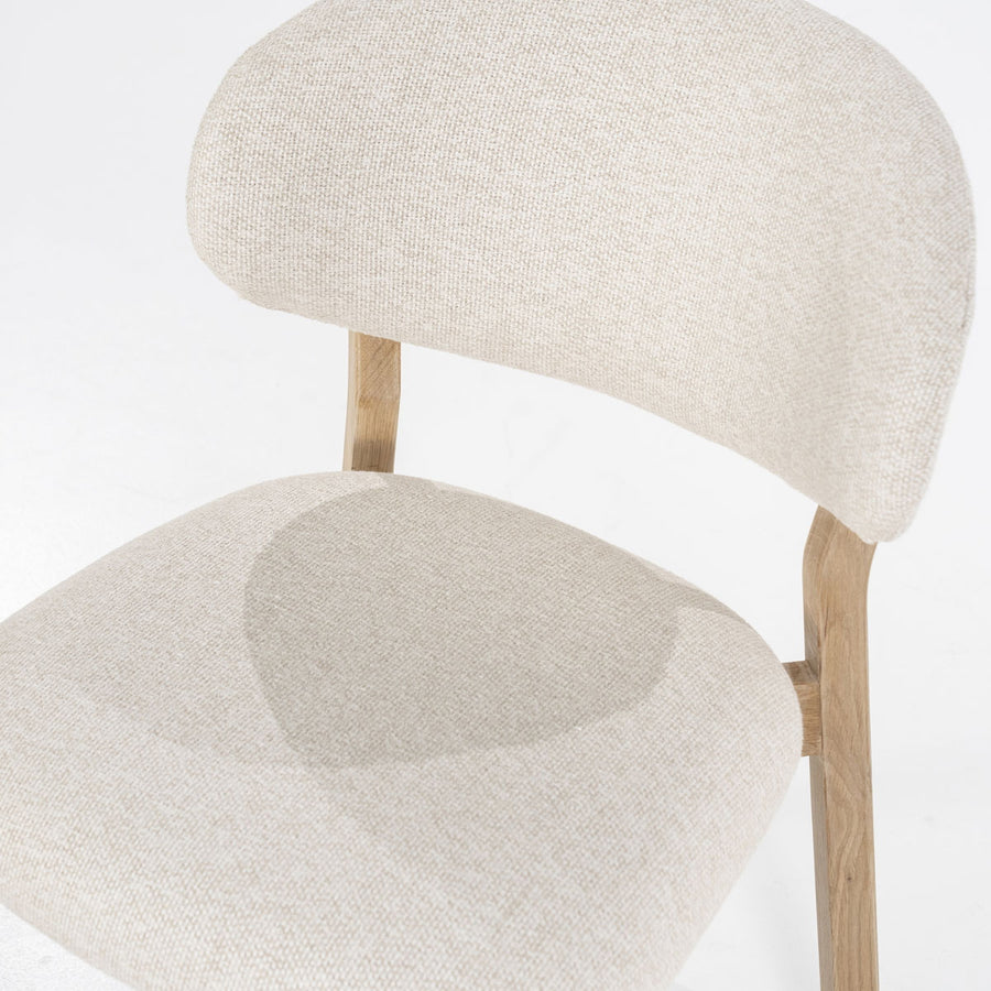 Stoel Mikky – stof & eikenhout naturel beige moon