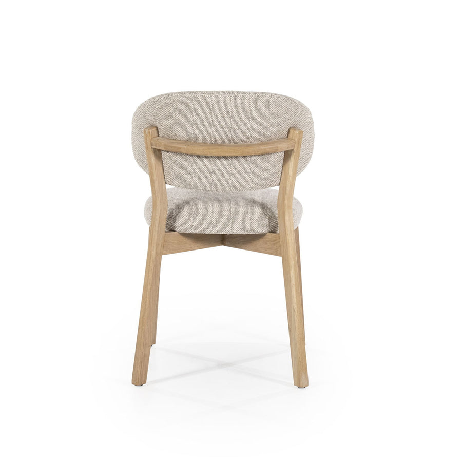 Stoel Mikky – stof & eikenhout naturel taupe moon