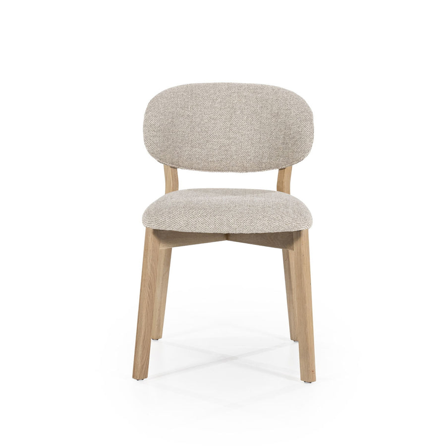 Stoel Mikky – stof & eikenhout naturel taupe moon