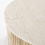 Salontafel Kira – mangohout & marmer wit medium