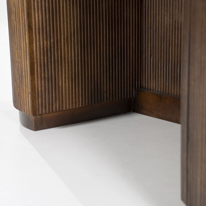 Bureau Mari – mangohout & travertin bruin