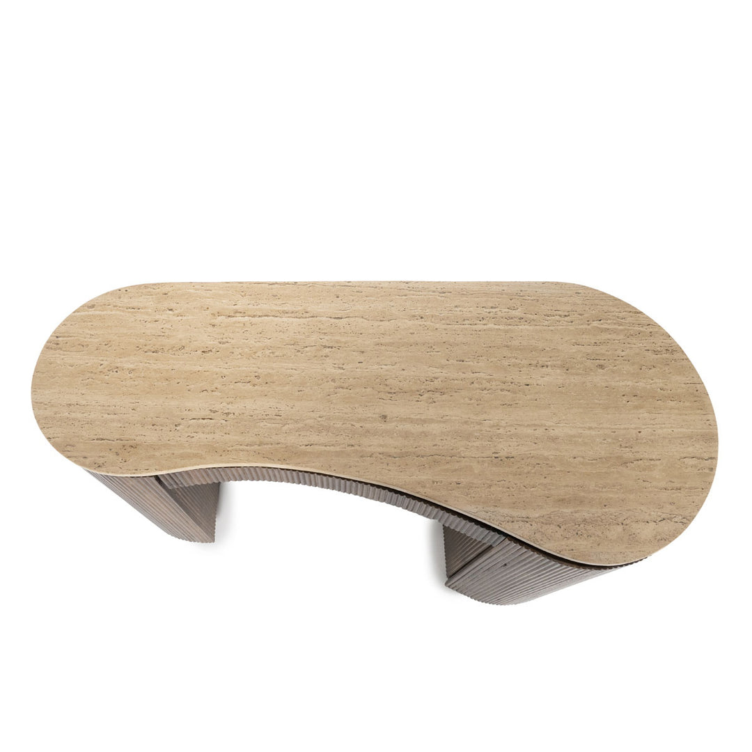 Bureau Mari – mangohout & travertin bruin