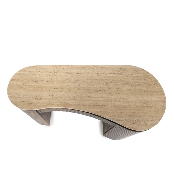 Bureau Mari – mangohout & travertin bruin
