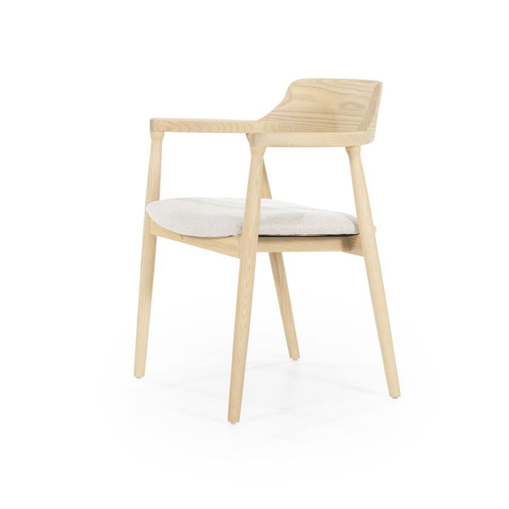 Stoel Yorick – essenhout & stof naturel