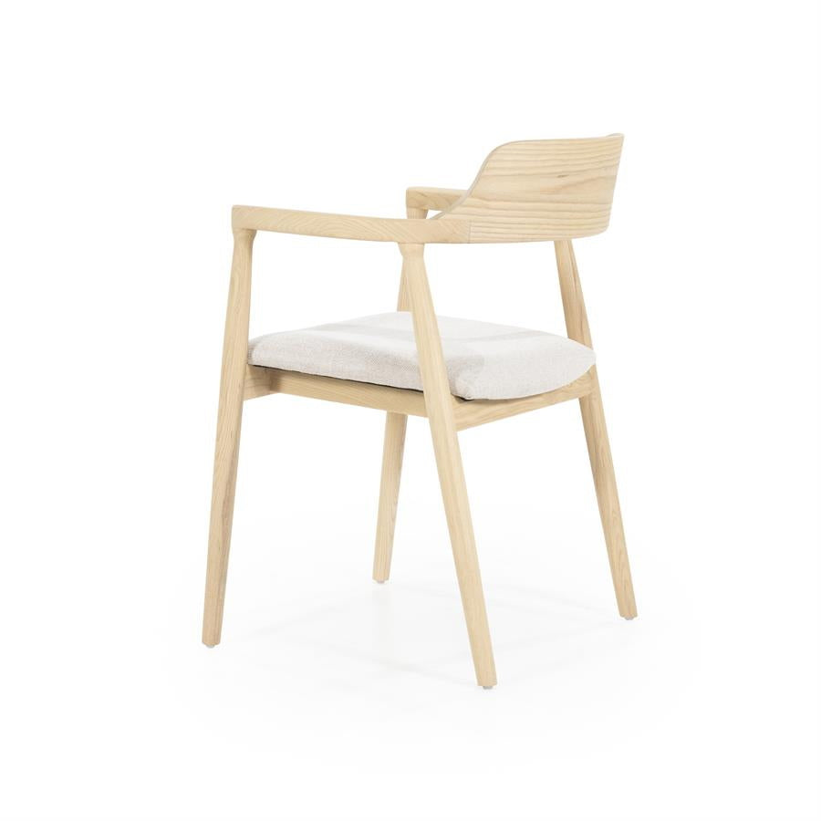 Stoel Yorick – essenhout & stof naturel