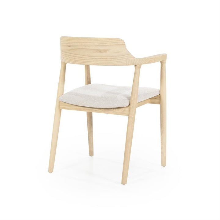 Stoel Yorick – essenhout & stof naturel