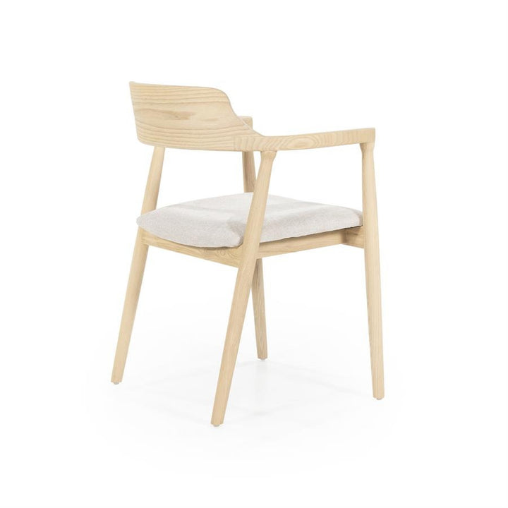 Stoel Yorick – essenhout & stof naturel