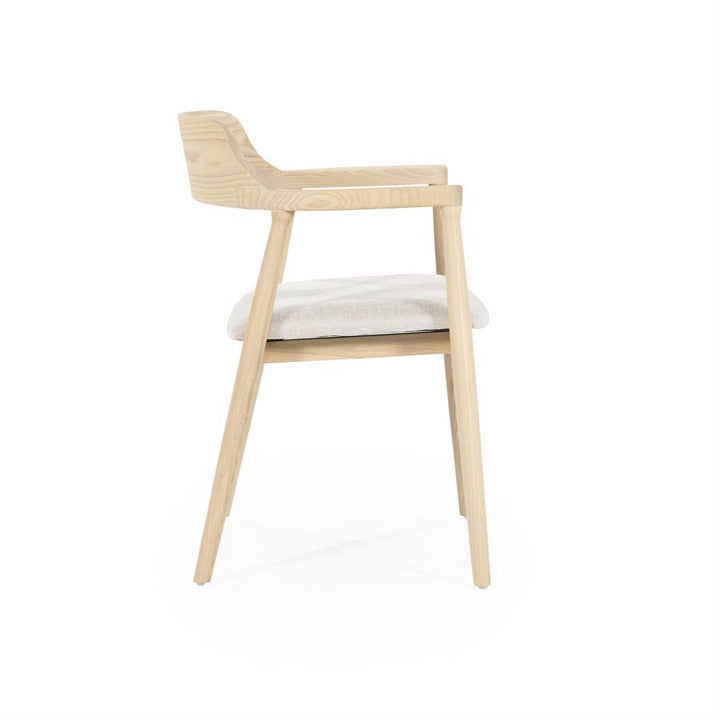 Stoel Yorick – essenhout & stof naturel