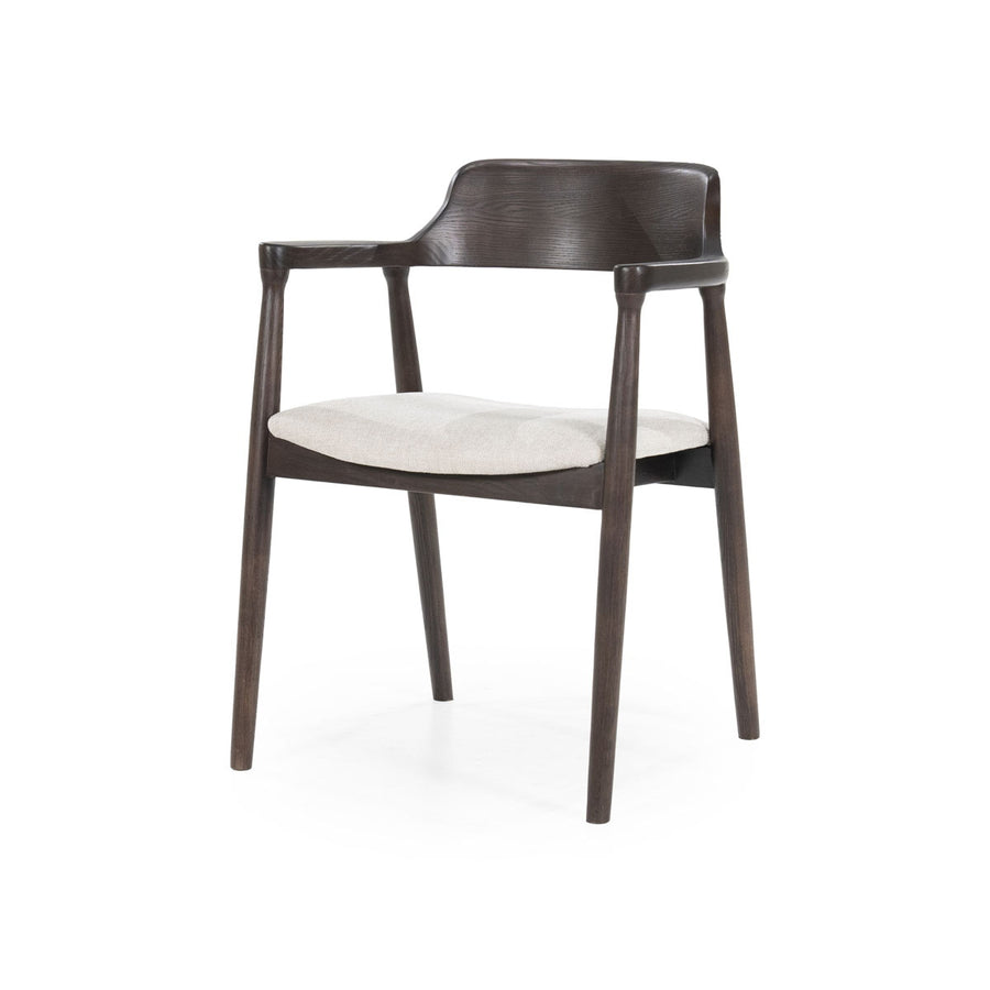 Stoel Yorick – essenhout & stof bruin