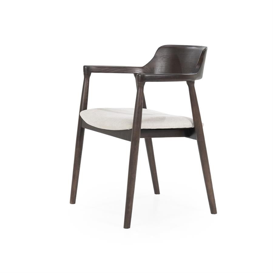 Stoel Yorick – essenhout & stof bruin