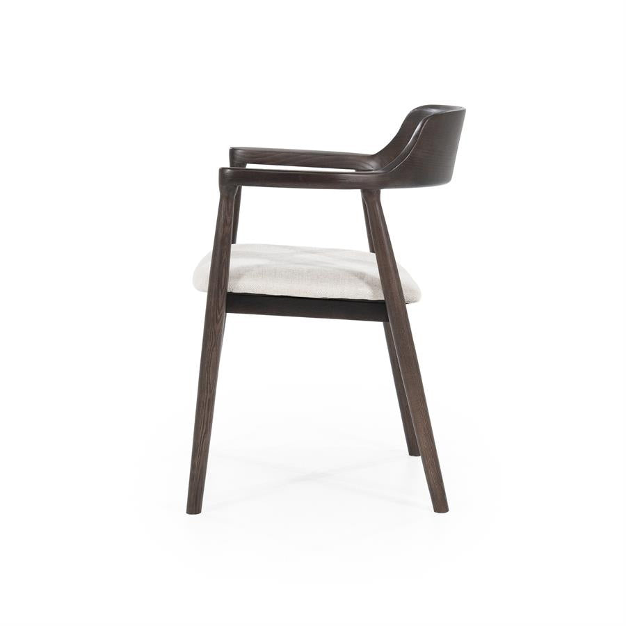 Stoel Yorick – essenhout & stof bruin